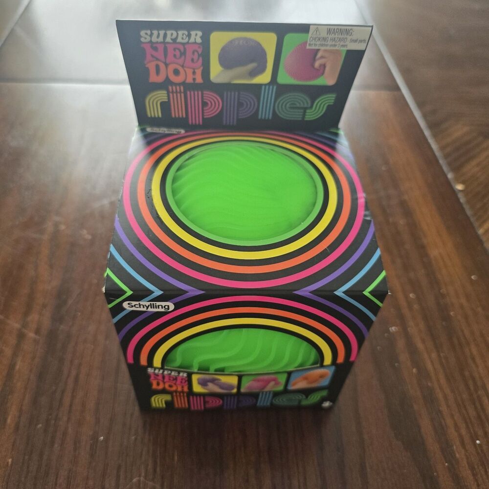 Schylling Super NeeDoh Ripples Green Tactile Squeeze Toy